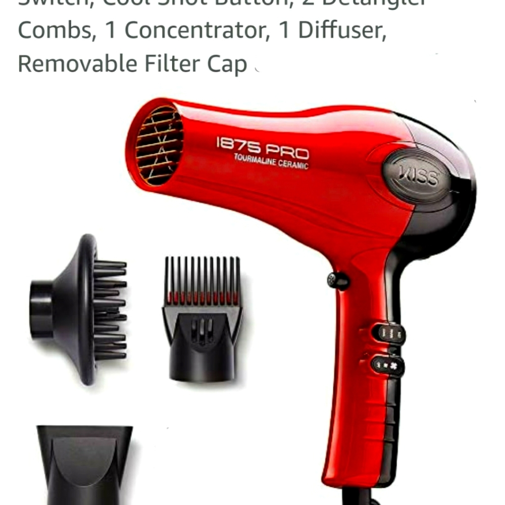Kiss 1875 PRO Tourmaline Ceramic Blow Dryer.  Brand New in Original Box.